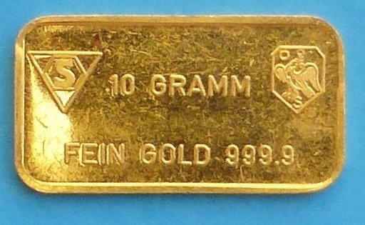 10 grame - Aur .999 - Swiss Bank Corporation