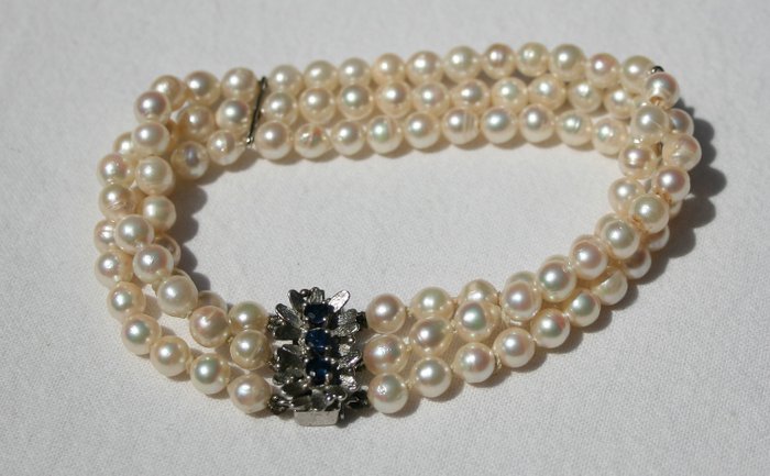 Akoya pearls, 银925（JKa） - 手镯