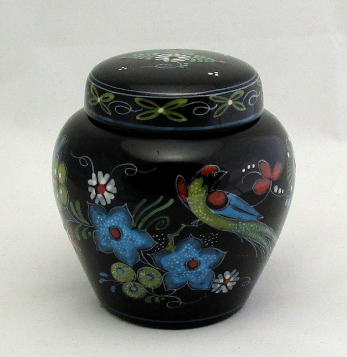 De Porceleyne Fles, Royal Delft  - 代尔夫特黑茶（Famille Noir）的茶叶罐 - 陶器