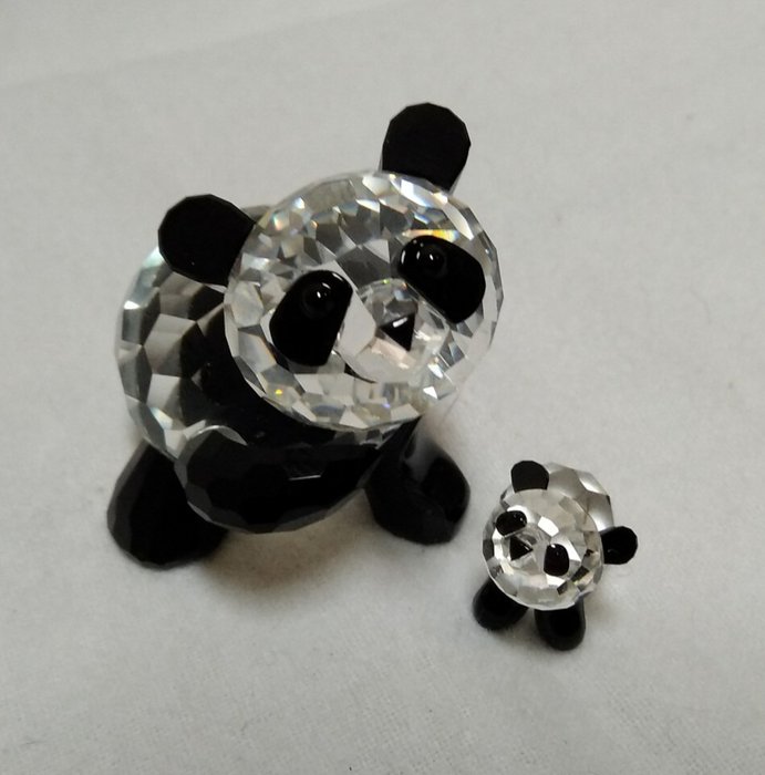 Swarovski - Äiti Panda & Baby Panda (2) - Kristalli