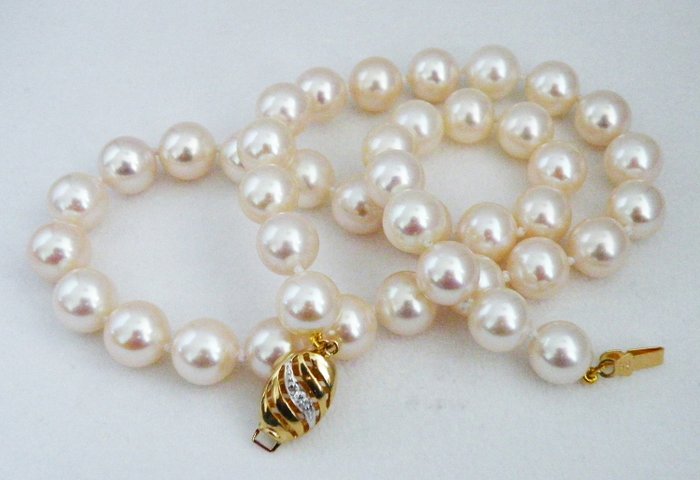 HS Jewellery Akoya pearls, Huge Rare Premium 10 mm - Necklace, 18Kt ...