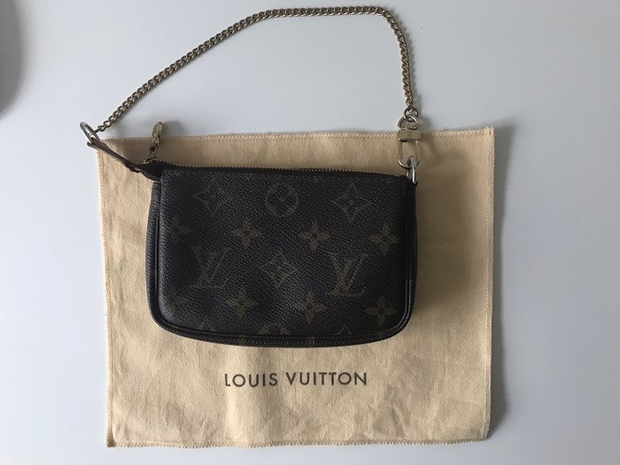 Louis Vuitton Blue Monogram Mini Lin Pochette Kathleen Bag - Yoogi's Closet