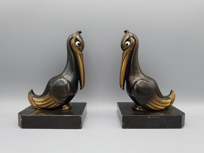 Franjou - Pair of Pelicans Bookends