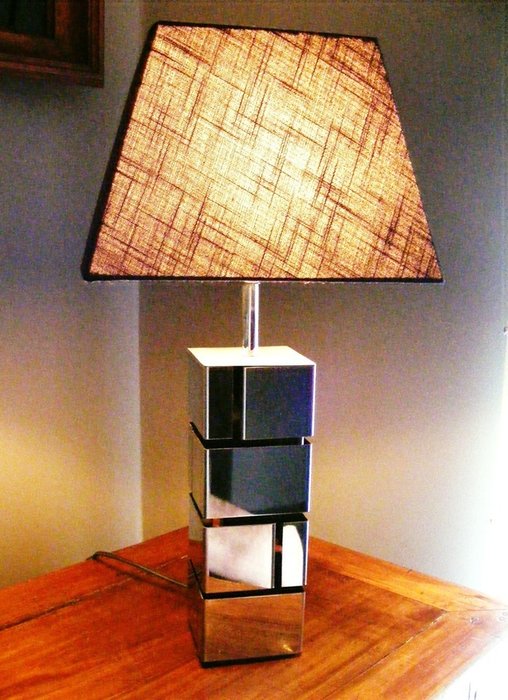 Curtis Jere - Cubist modernist table lamp - "Building"