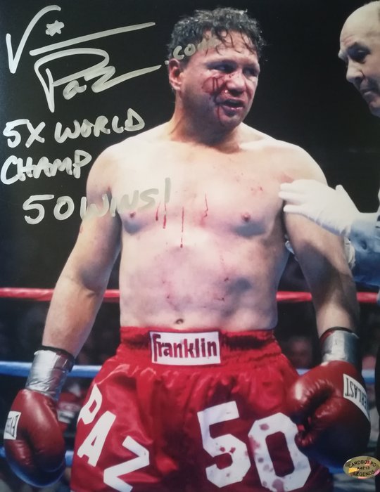 VINNY PAZ SIGNED 8X10 PHOTO "BLEED FOR THIS" 5X CHAMPION PAZIENZA CELEBRATION 