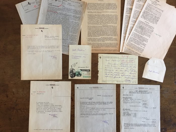autografe documente corespondență Enzo Ferrari - Ferrari - 1942-1943