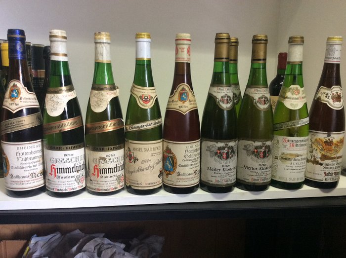 1971, 1973, 1979, 1982 & 1983 - 萊茵高, Mosel-Saar-Ruwer Auslese, Spätlese and Kabinett - 9 瓶 (0.75L)