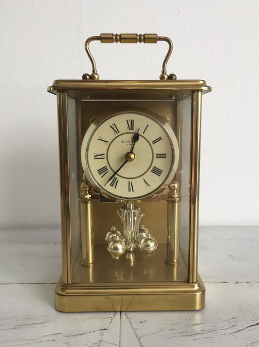 Vintage Junghans QUARTZ 85 anniversary clock (1) - Brass, Glass