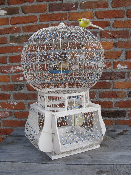 Vintage Bird Cage - Victorian Style - Wood, Metal