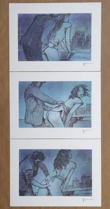 Milo Manara - Affiches d'art érotique "Le déclic" (signé) - Χαλαρή σελίδα - Πρώτη έκδοση