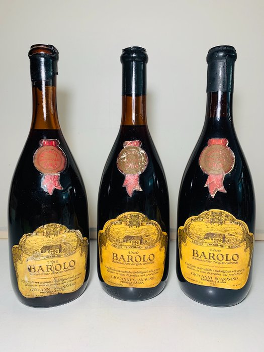 1961 , 1964, 1968, Scanavino Barolo Riserva Speciale  - Barolo, Piamonte Cascina Zoccolaio  - 3 Botellas (0,75 L)