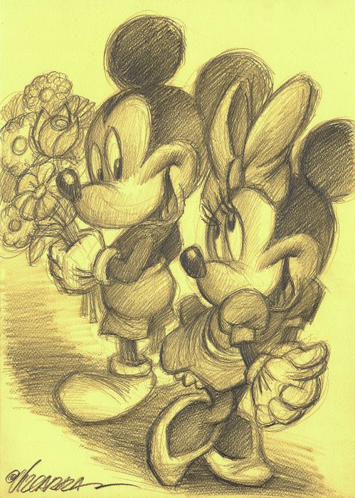 Featured image of post Pencil Sketch Of Mickey Mouse And Minnie Disney minnie mouse and mickey mouse graphics