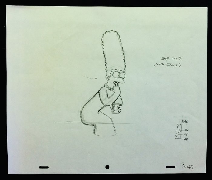 Matt Groening - The Simpsons - Originele animatietekening (26 x 32 cm) - Met COA