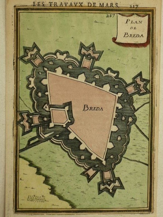 Ολλανδία, Σχέδιο πόλης - Μπρέντα; A. Mallet - Plan de Breda - 1661-1680