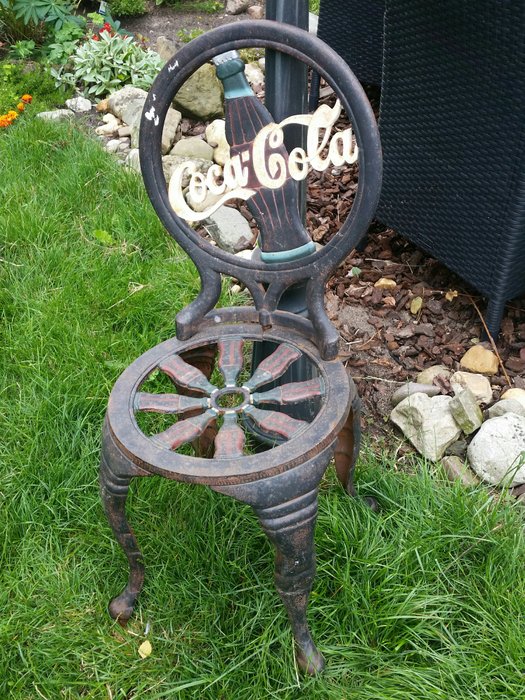 Chaise de jardin Coca Cola en fonte - Fer (fonte) - Milieu du XXe siècle