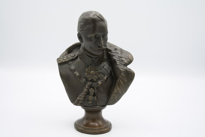 Hermann Gladenbeck  - BRONZE BUST, KAISER WILHELM II. OF PRUSSIA (1) - Bronze