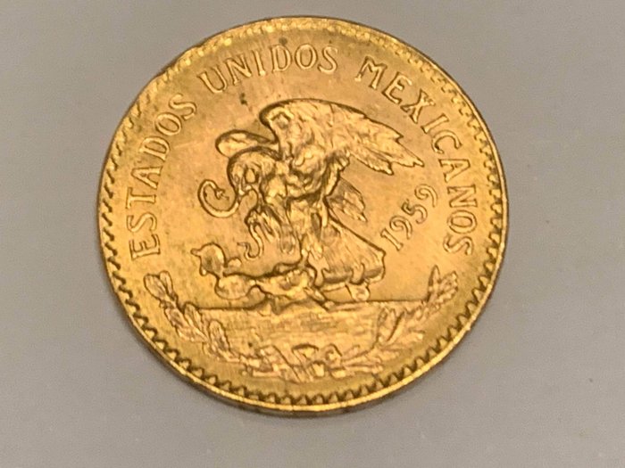 México - 20  Peso 1959 - 15 g or pur - Ouro