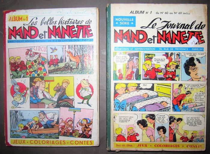 Nano et Nanette - Album N°1  des deux séries - Le Journal de Nano et Nanette, Les belles histoires de Nano et Nanette - Cartonné - EO - (1955/1958)