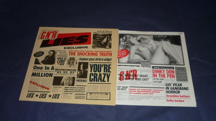 Guns n Roses - Lies - Uncensored Nude Insert, No barcode 