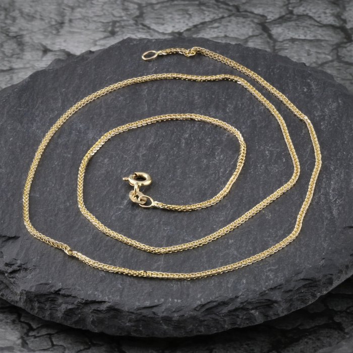 LISA - 14 kt Gelbgold, Gold - Halskette, Italienische glitzernde Halskette Collier Gold Kette 45,5 cm keine Reserve Preis