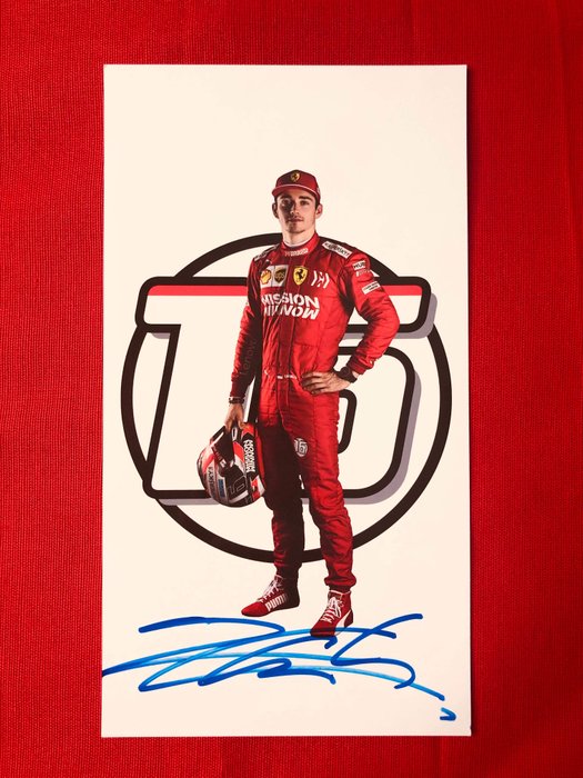 Charles Leclerc Autogramm-Fotodruck Ferrari F1 mit Autogramm