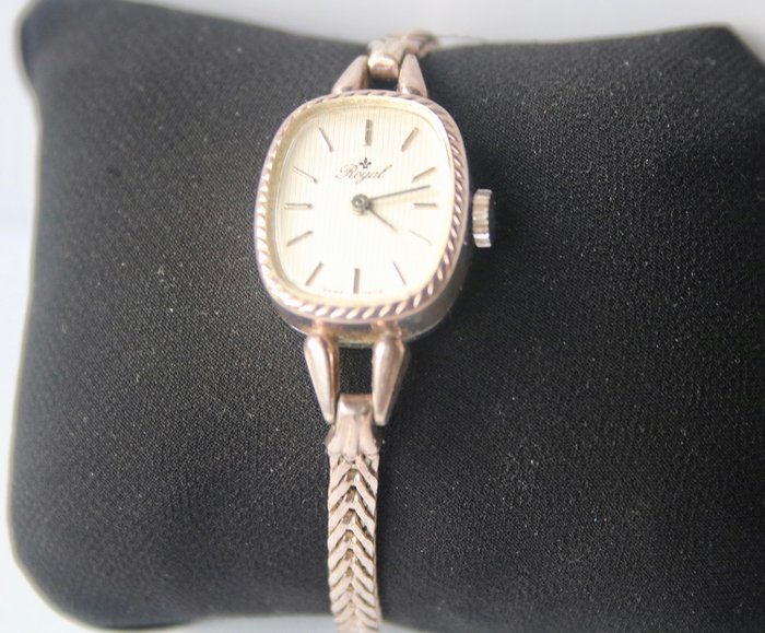 Srebro - Zegarek Vintage "Royal" Swiss wykonane - dobrze funkcjonował stan