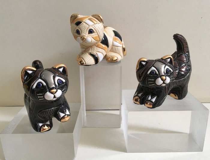 De Rosa Rinconada  - Statuetten von Katzen (3) - Keramik