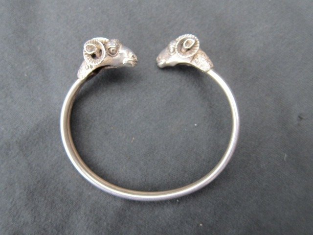 925 Silver - bracelet with double ram heads