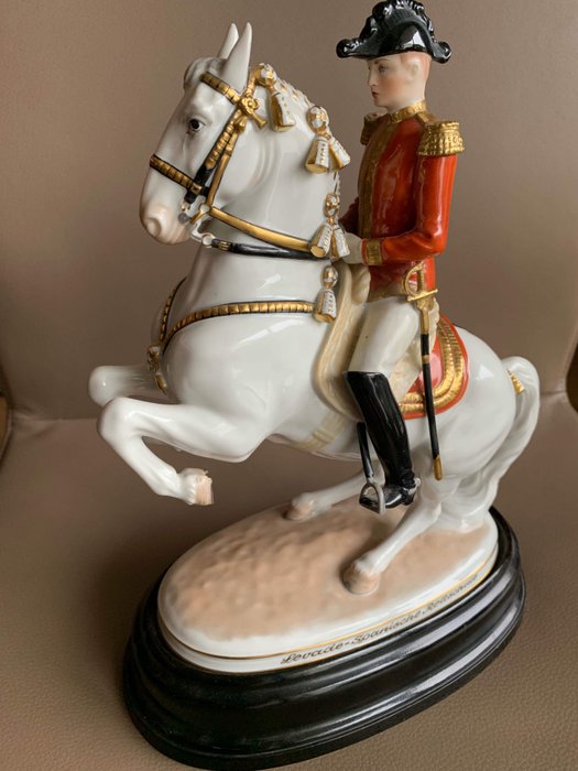 Döbrich - Augarten Wien - porcelain horse with rider - Porcelain