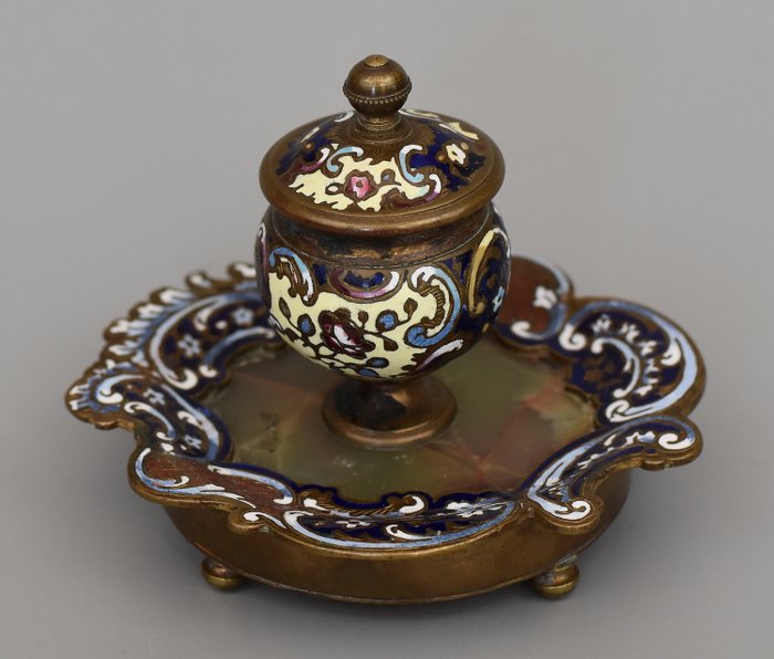 inktpot - Napoleon III - Bronzen cloisonné email - 19e eeuw