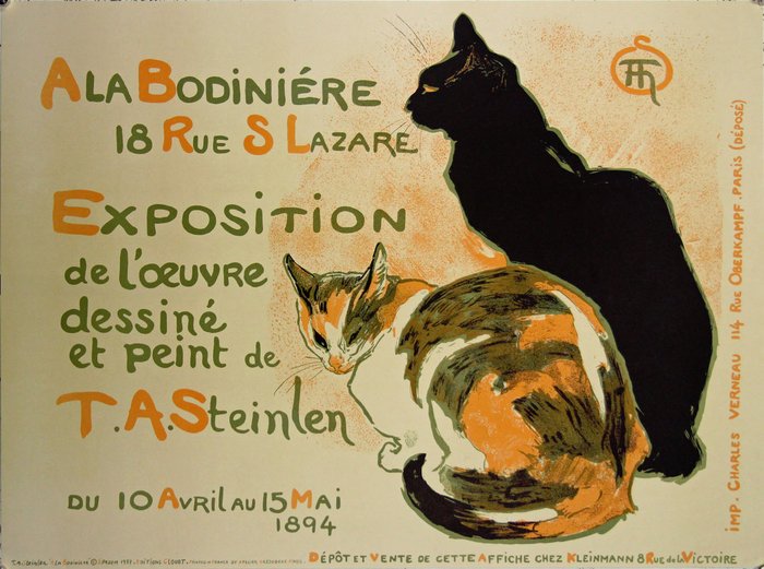 steinlen - A la Bodinière, exposition de l'oeuvre de Steinlen (1894) - 1990s