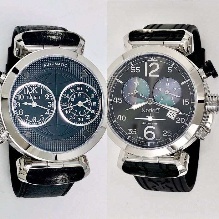 Korloff - Reversible 3 Time Zones Automatic Chronograph Saint Louis Swiss made - AVQ/A - Men ...