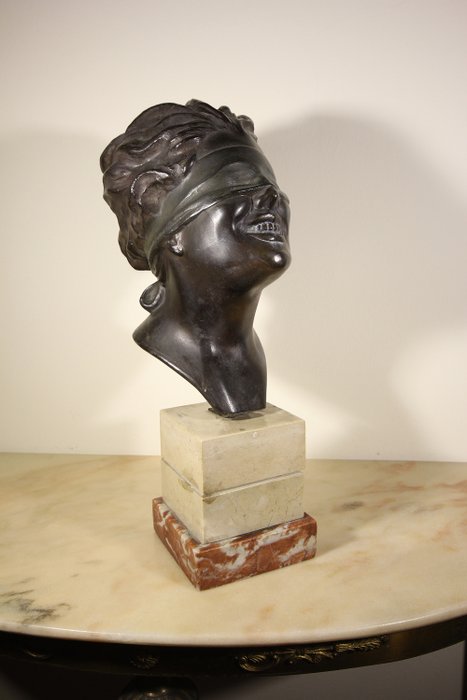 Fonderie Paolo Uccello - Dea Bendata青銅和大理石雕塑，編號