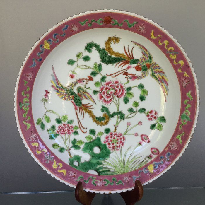 Plat des détroits Nyonya Peranakan - détroits - Porcelaine - Chine - Première moitié du XXe siècle