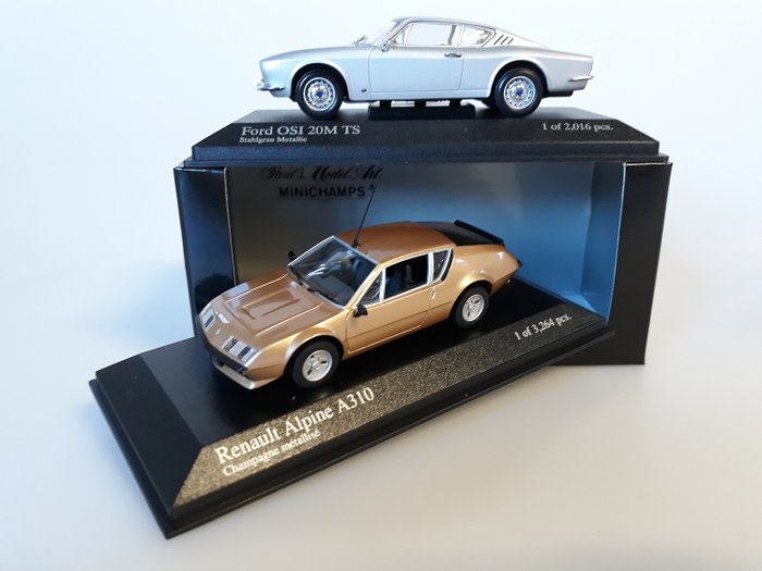 MiniChamps - 1:43 - Ford OSI 20M TS 1967 & Renault Alpine A310 1976 - Éditions limitées