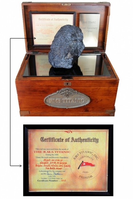 R.M.S TITANIC - Authentieke en originele kolen van de RMS TITANIC - Met Certificaat van Echtheid L. Editie 11.966