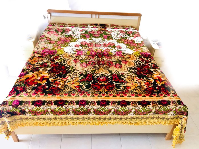 古董床罩/掛毯 (1) - 藝術裝飾 - 絲綢天鵝絨 - 19世紀初