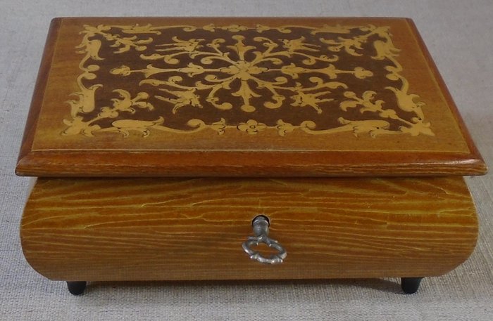 Mapsa Sorrento - Caja de música intarsia de madera hecha a mano / joyero. (1) - Madera
