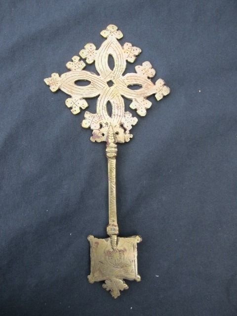 Croix Copte Antique - Laiton - Éthiopie 