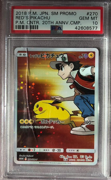 Pokemon - PSA 10 - Carte à collectionner Red’s Pikachu promo holo