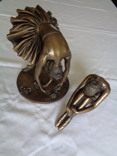 Oliver Tupton - ballerina / dancer (2) - Art Deco - Bronze (gilt/silvered/patinated/cold painted)
