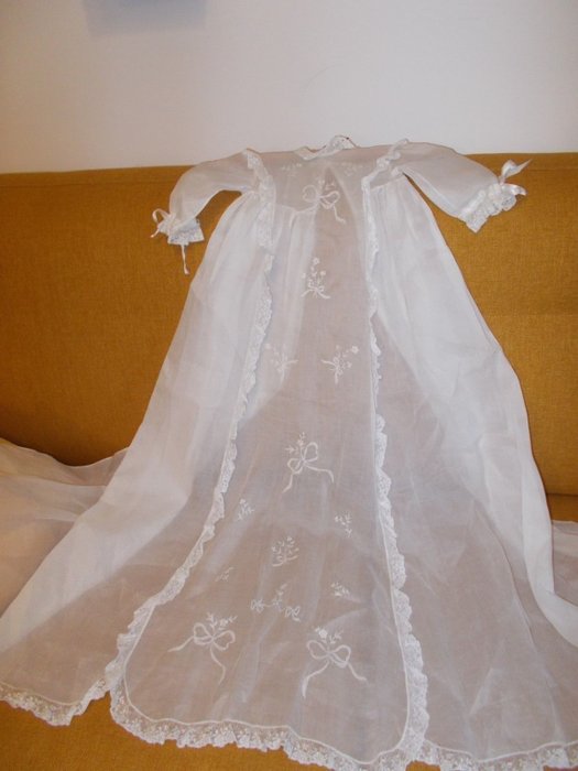 linen christening gown