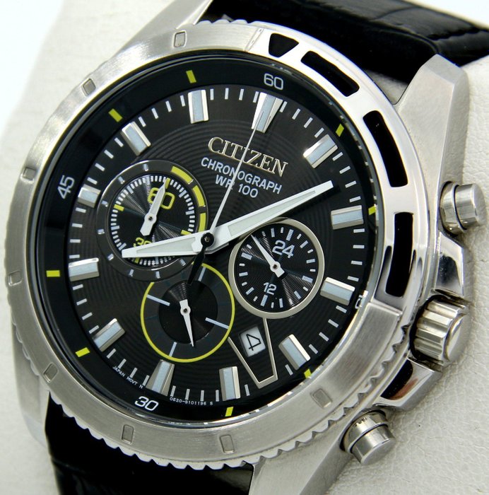Citizen - Chronograph WR 100 with New MORELLATO LEATHER BAND - "NO RESERVE PRICE" - Homme - 2011-aujourd'hui