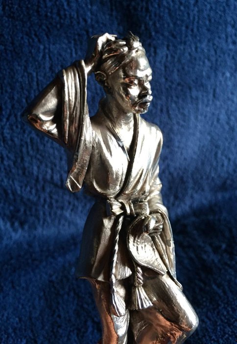 Lille figur, Skulptur (1) - .925 sølv - A Giannelli 1983 - Italien - Anden halvdel af det 19. århundrede