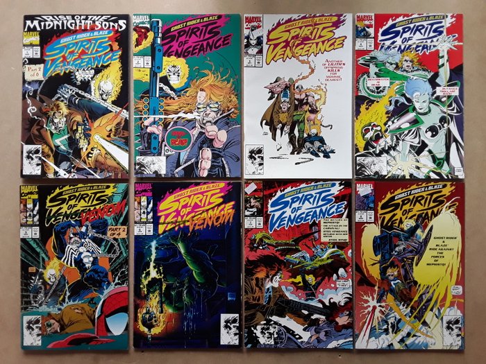Ghost Rider Marvel comics - Complete Series 45X - Original Ghost Rider # 1-20 and Ghost Rider & Blaze Spirits of Vengeance # 1-23 + one shots - Venom, Spider-Man, Captain America, Hulk, Cable, Mephisto, Son of Satan, Lilith - Softcover - Eerste druk - (1992/1997)