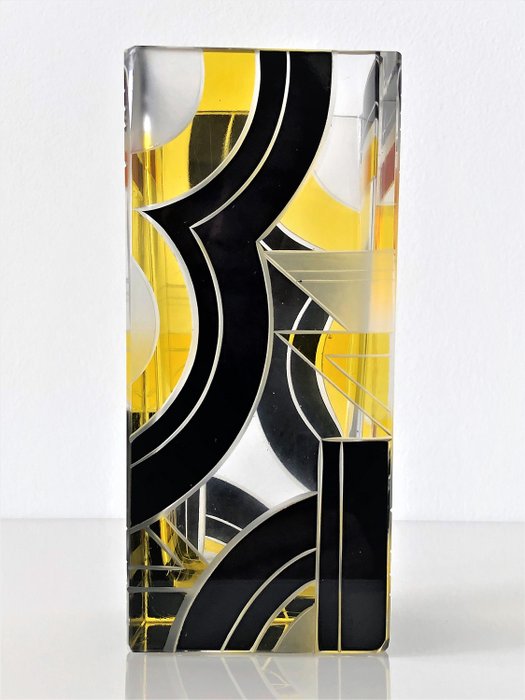 Karel Palda  - Palda glass manufacture - Geometrică Jazz Age vaza