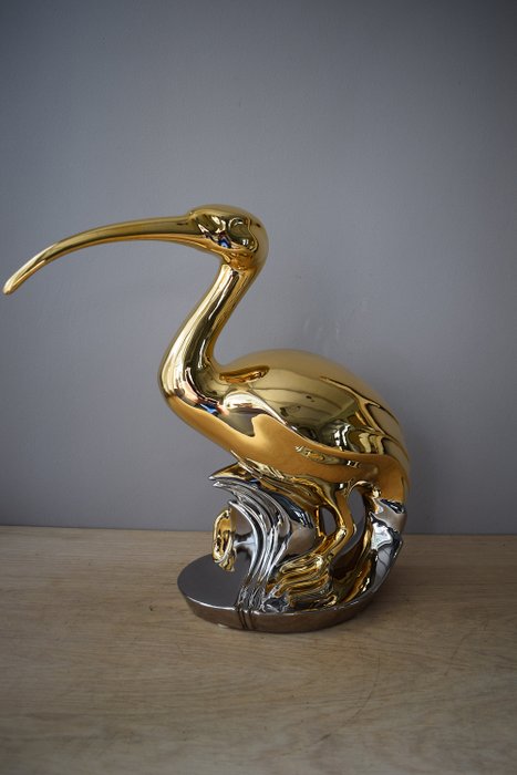 Oro Zecchino - Ibis (42 cm) - Keramiek met 24 karaat goud verguld