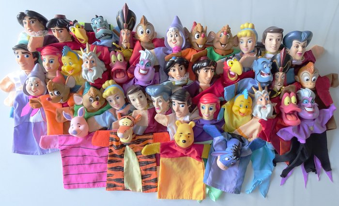 Collectie Handpoppen, Poppenkastpoppen Disney (40) - Rubber, kunststof, textiel