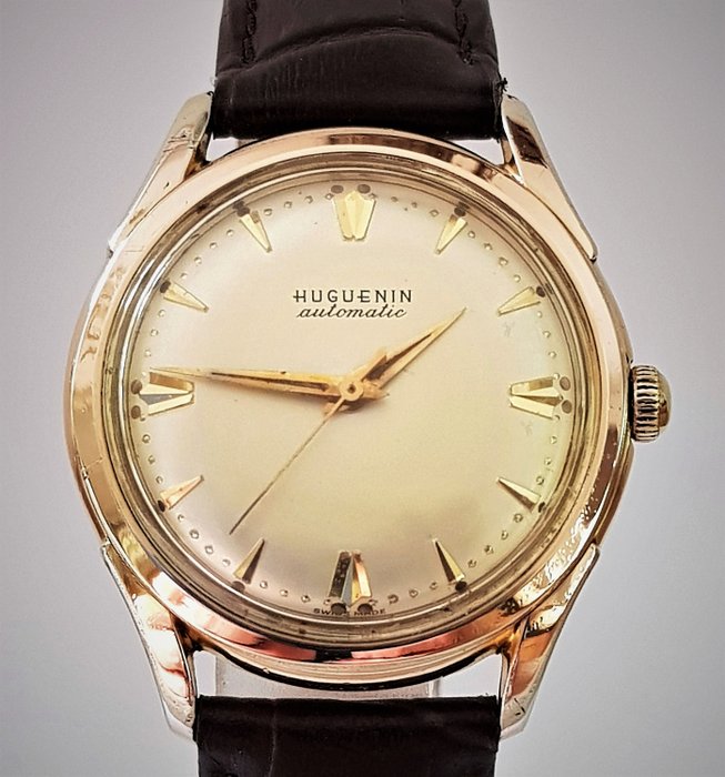 Huguenin - Automatic 21 jewels - Pink Goldplated - Homme - 1960-1969