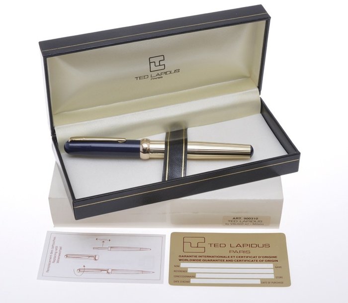Ted Lapidus - 1995 Gold & Blue fountain pen, big size, new pristine old stock